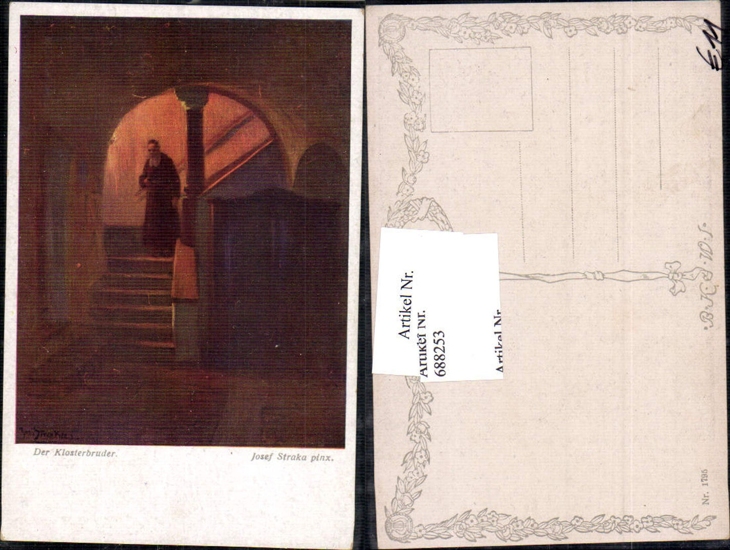 688253 Künstler AK Josef Straka Klosterbruder Mönch Pater B.K.W.I. 1795