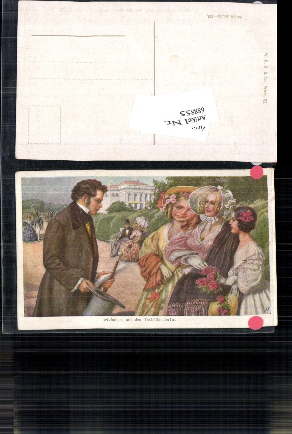 688855 Künstler AK Schubert m.d. Tschöllmäderln Mode Hut