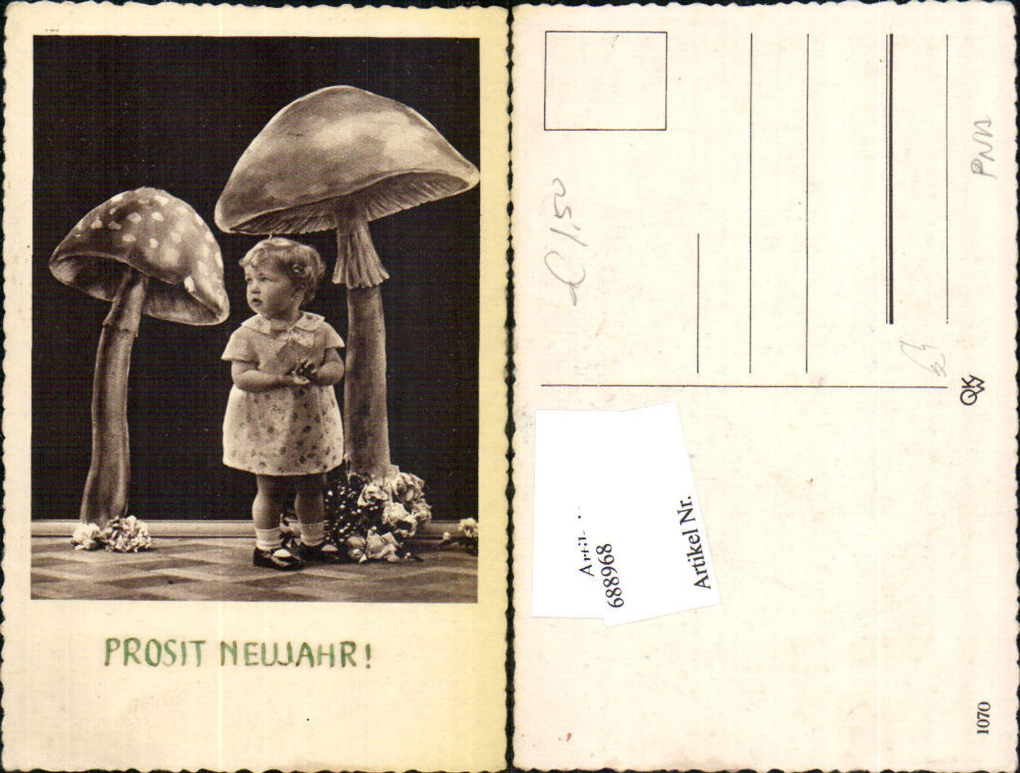 688968 Neujahr Mädchen Kind Fliegenpilz Pilze Surrealismus Fotomontage