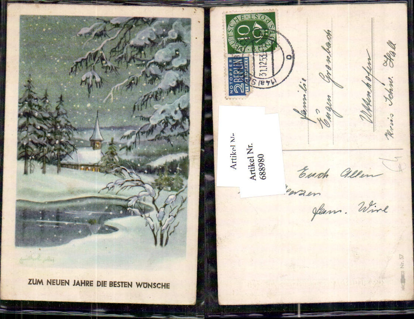 688980 New Year's Snow Landscape Stars