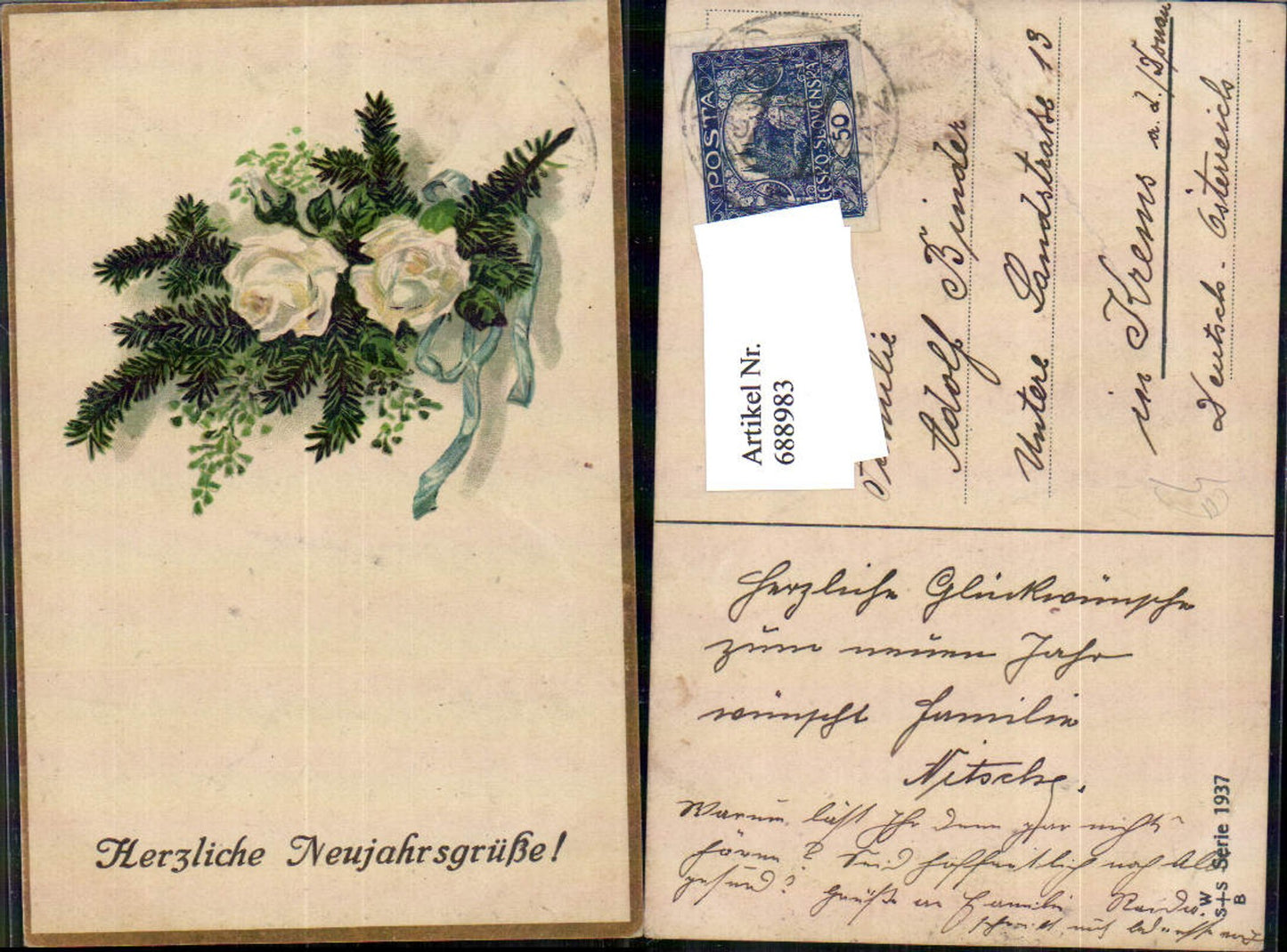 688983 Neujahr Rosen Zweige Blumen