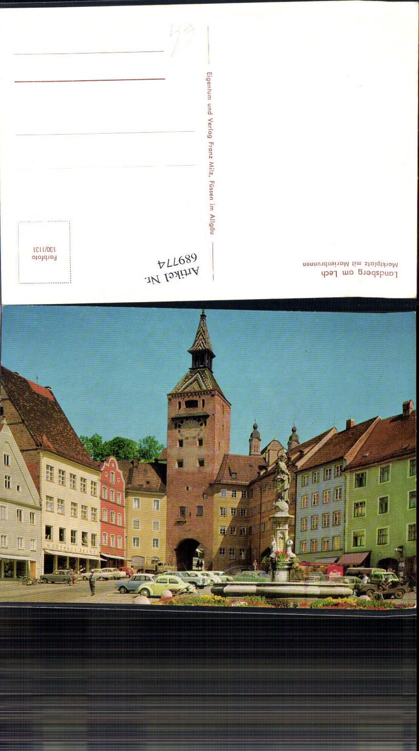 689774 Landsberg am Lech VW Käfer Brunnen Auto Oldtimer