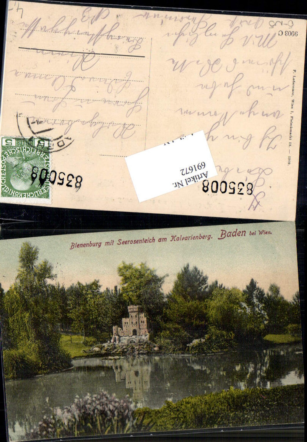 691672 Baden bei Wien Bienenburg Seerosenteich Calvarienberg pub Ledermann 9903 C