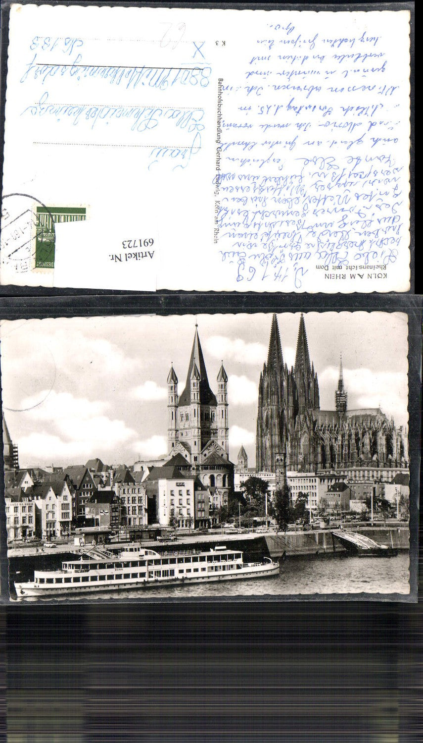 691723 Cologne on the Rhine, ship, Bonn harbor