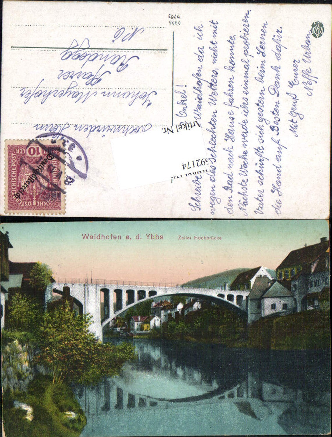 692174 Zell bei Waidhofen an der Ybbs Brücke Boot