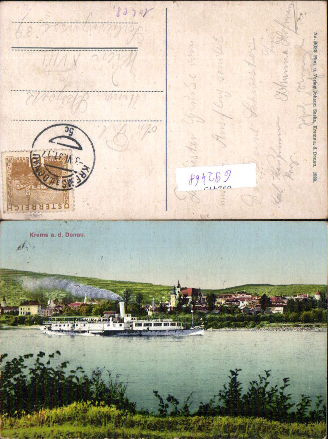 692468 Mautern an der Donau Brücke Dampfer