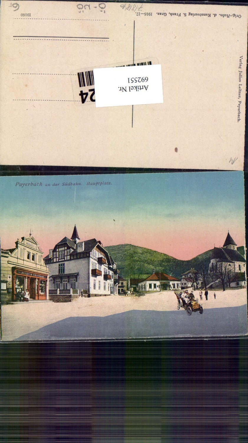 692551 Payerbach an der Rax Südbahn Hauptplatz Geschäft Julius Leitner