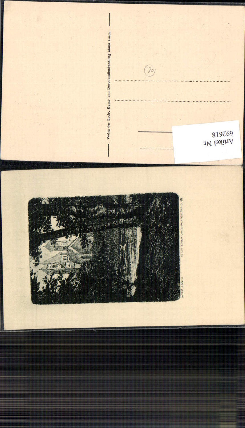 692618 Künstler AK Radierung Maria Laach Glees LK Ahrweiler