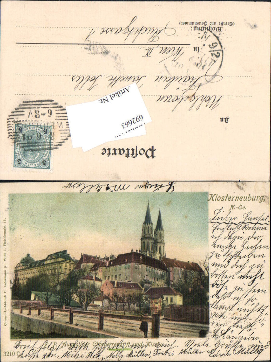 692663 seltene AK Klosterneuburg Chromo-Lichtdruck pub Ledermann 3210 C