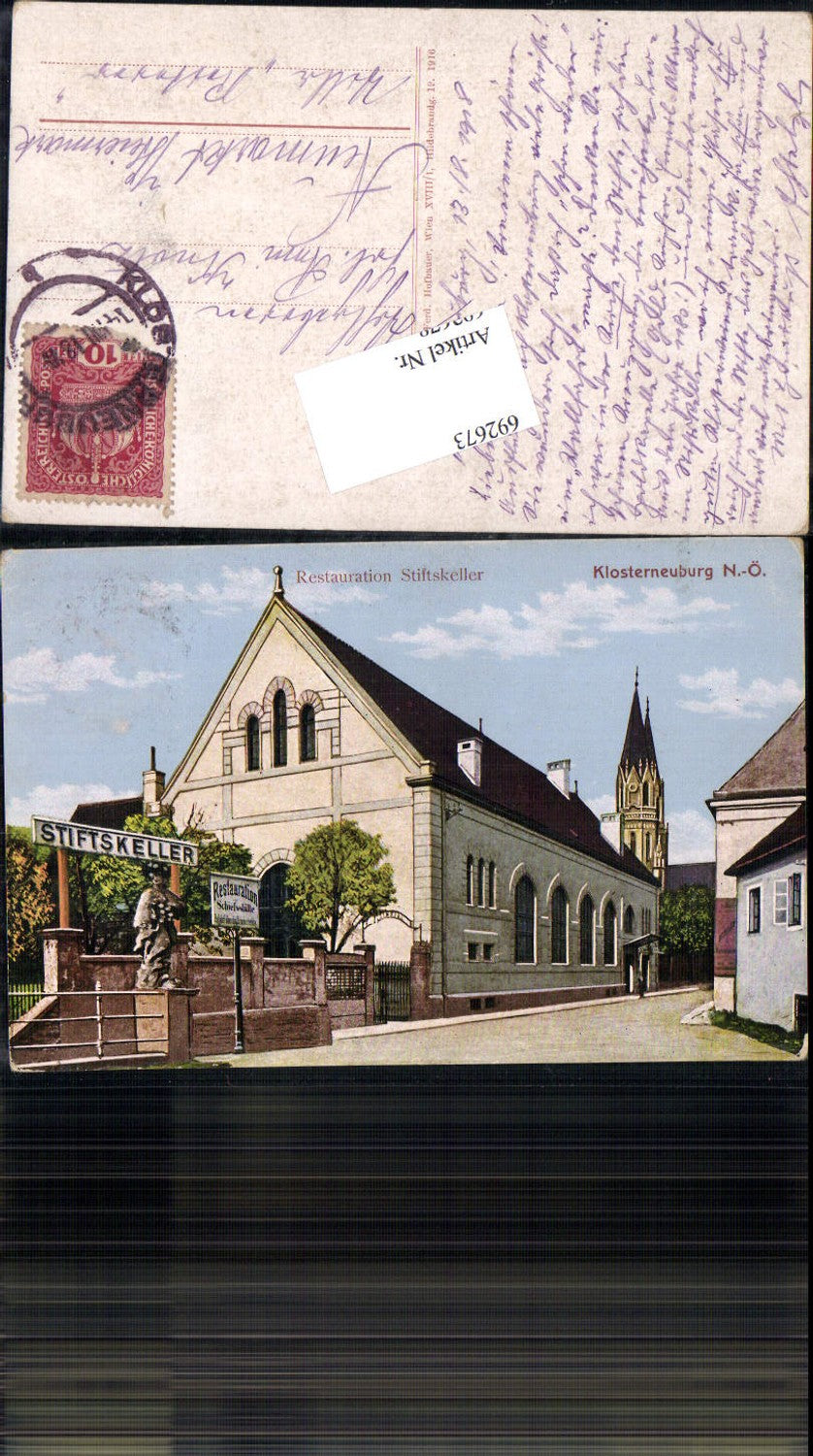 692673 Klosterneuburg Restauration Stiftskeller Partie 1916