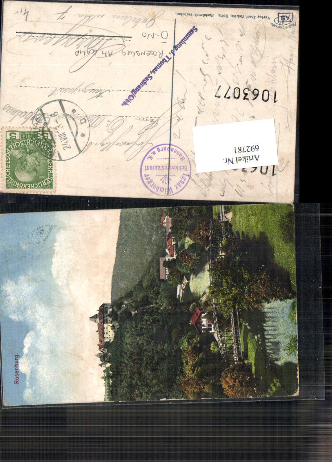 692781 Rosenburg Mold am Kamp Stp. Ignaz Wimberger Restauration