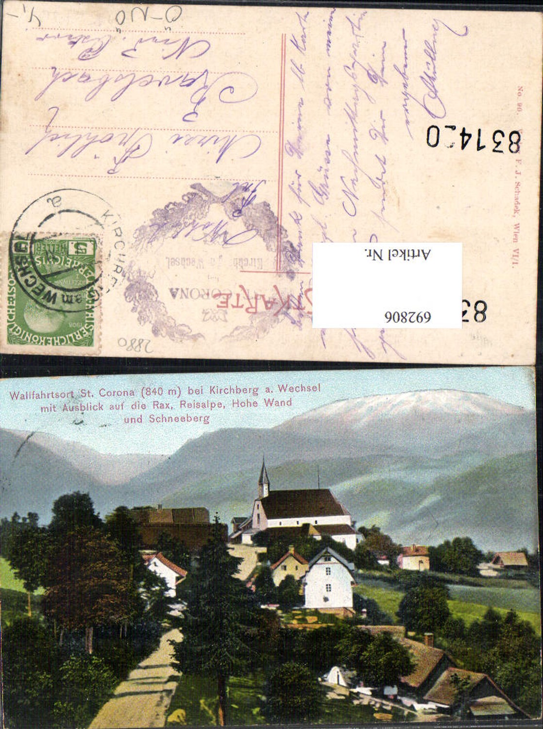 692806 St. Corona bei Kirchberg am Wechsel gel. Ravelsbach