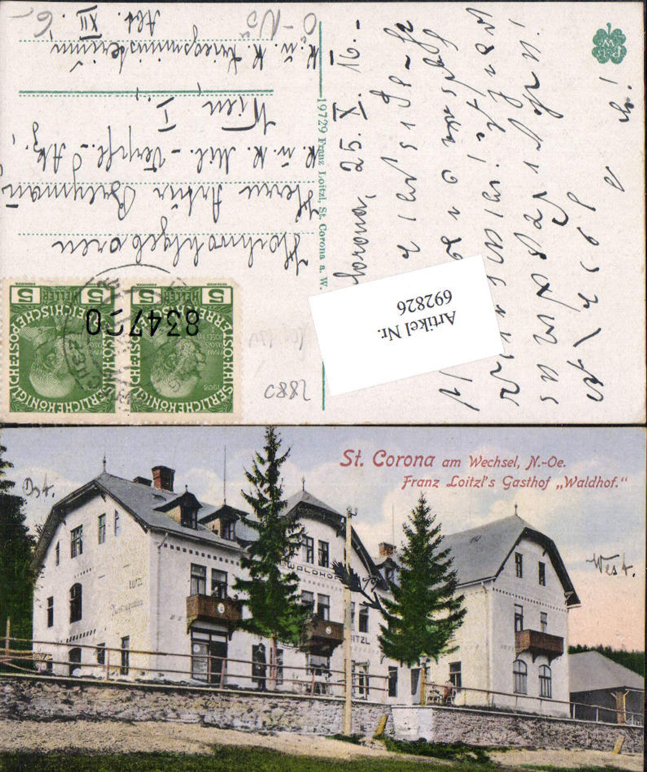 692826 St. Corona bei Kirchberg am Wechsel Franz Loitzl`s Gasthaus Waldhof