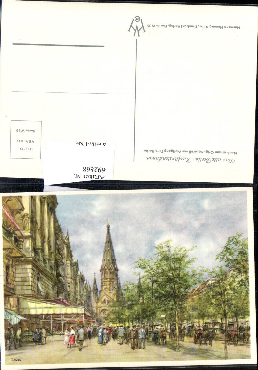 692868 Künstler AK Wolfgang Tritt Berlin Kurfürstendamm