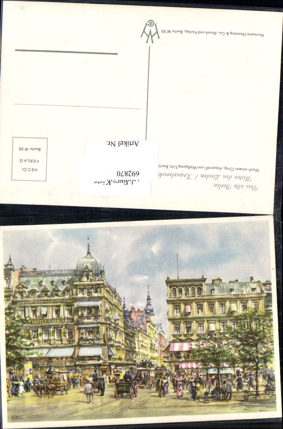 692870 Künstler AK Wolfgang Tritt Berlin Unter den Linden Kranzlerecke