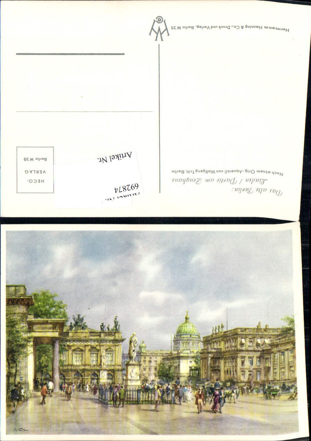 692874 Künstler AK Wolfgang Tritt Berlin Linden Partie am Zeughaus