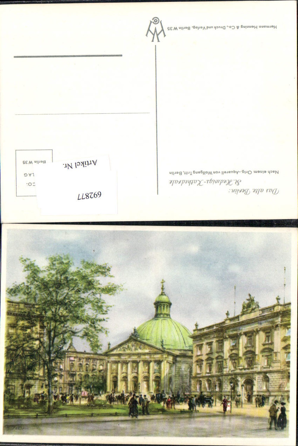 692877 Künstler AK Wolfgang Tritt Berlin St. Hedwigs Kathedrale