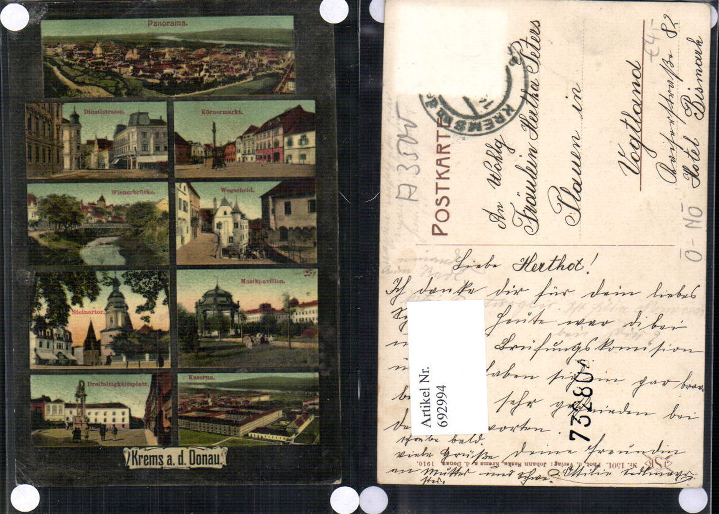 692994 tolle AK Krems an der Donau Kaserne Körnermarkt Wienerbrücke Wegscheid