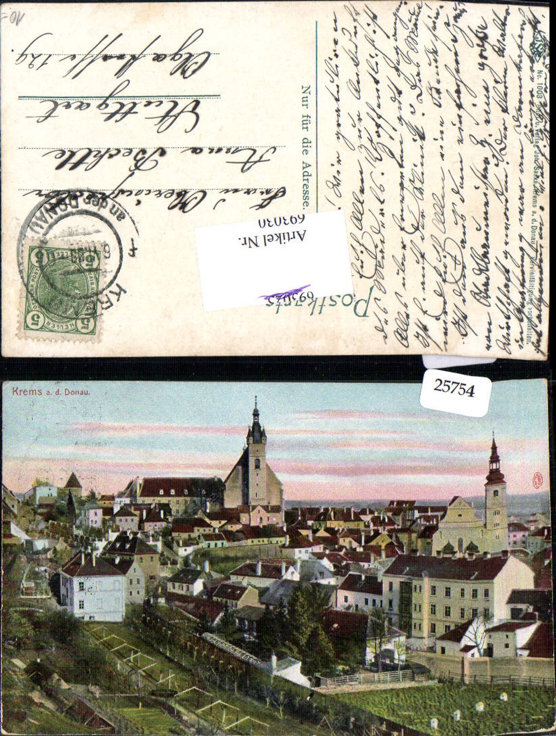 693030 tolle AK Krems an der Donau pub Johann Saska 1003