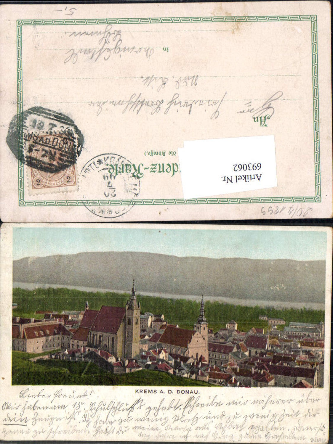 693062 Lithographie Krems an der Donau gel Königsstadl Böhmen Městec Králové