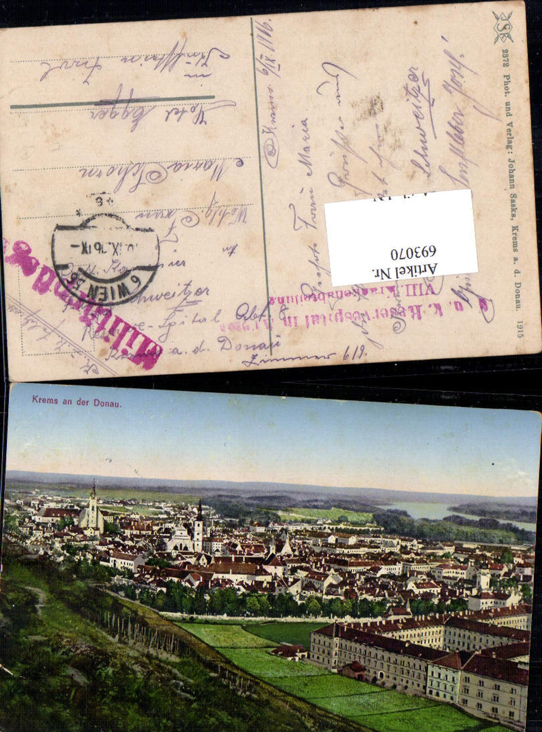 693070 Krems an der Donau Kaserne Feldpost Kufstein Hotel Egger pub Johan Saska 2372