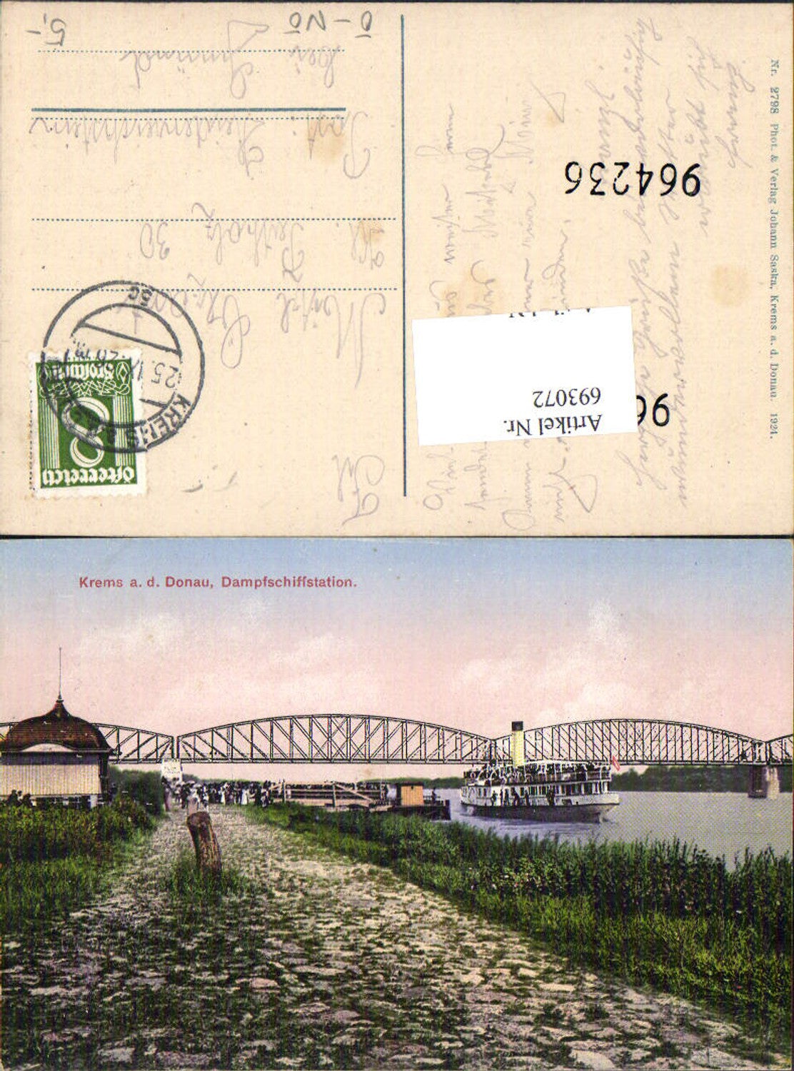693072 Krems an der Donau Dampfschiffstation Dampfer Brücke gel Heidenreichstein pub Johan Saska 2798
