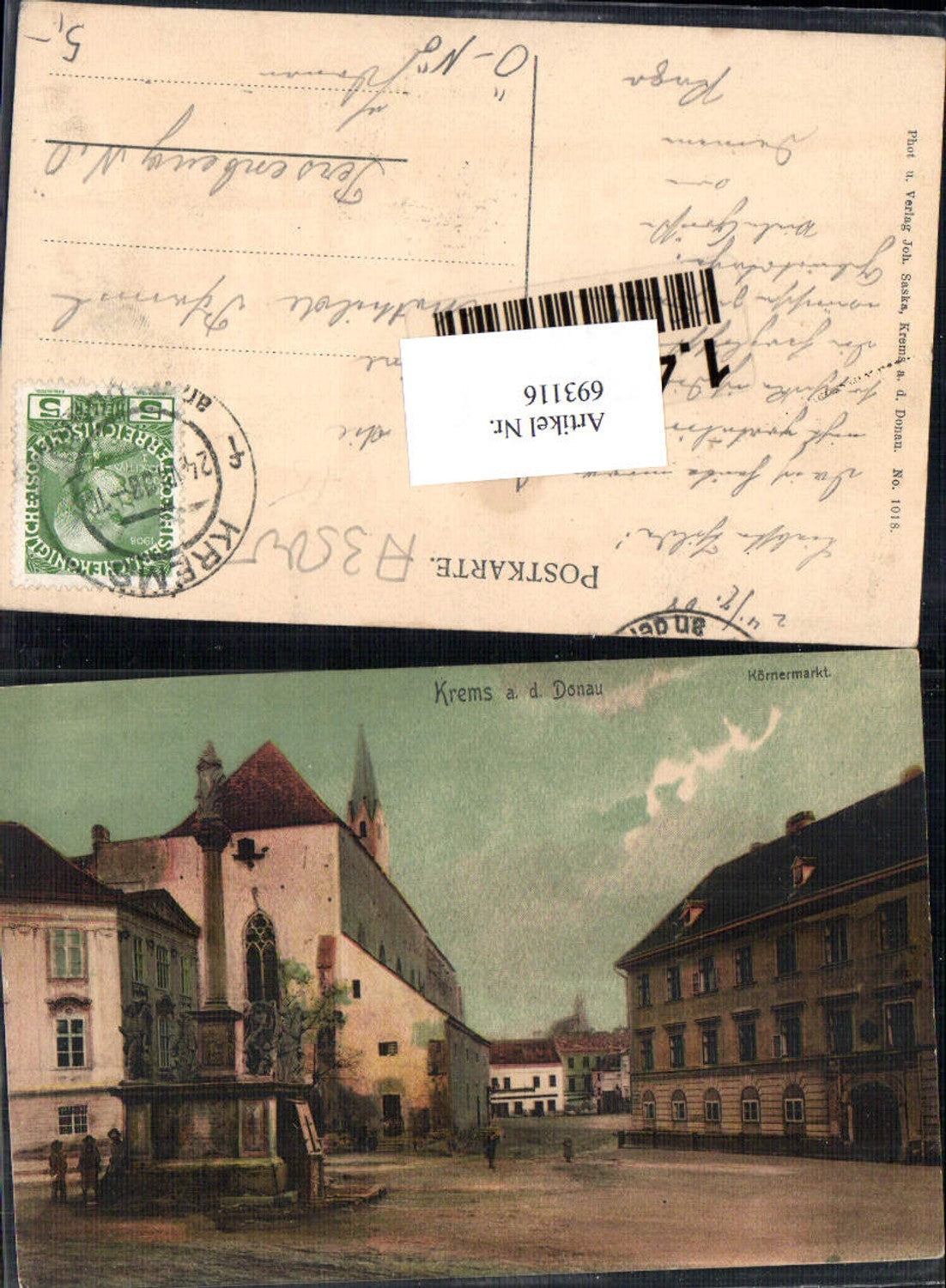 693116 Krems an der Donau Körnermarkt pub Johan Saska 1018 gel Persenbeug