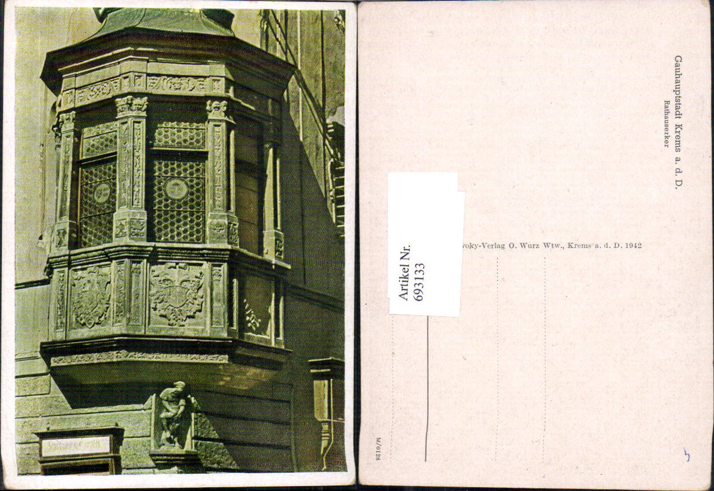 693133 Krems an der Donau Rathauserker Rathaus Erker pub Otto Wurz