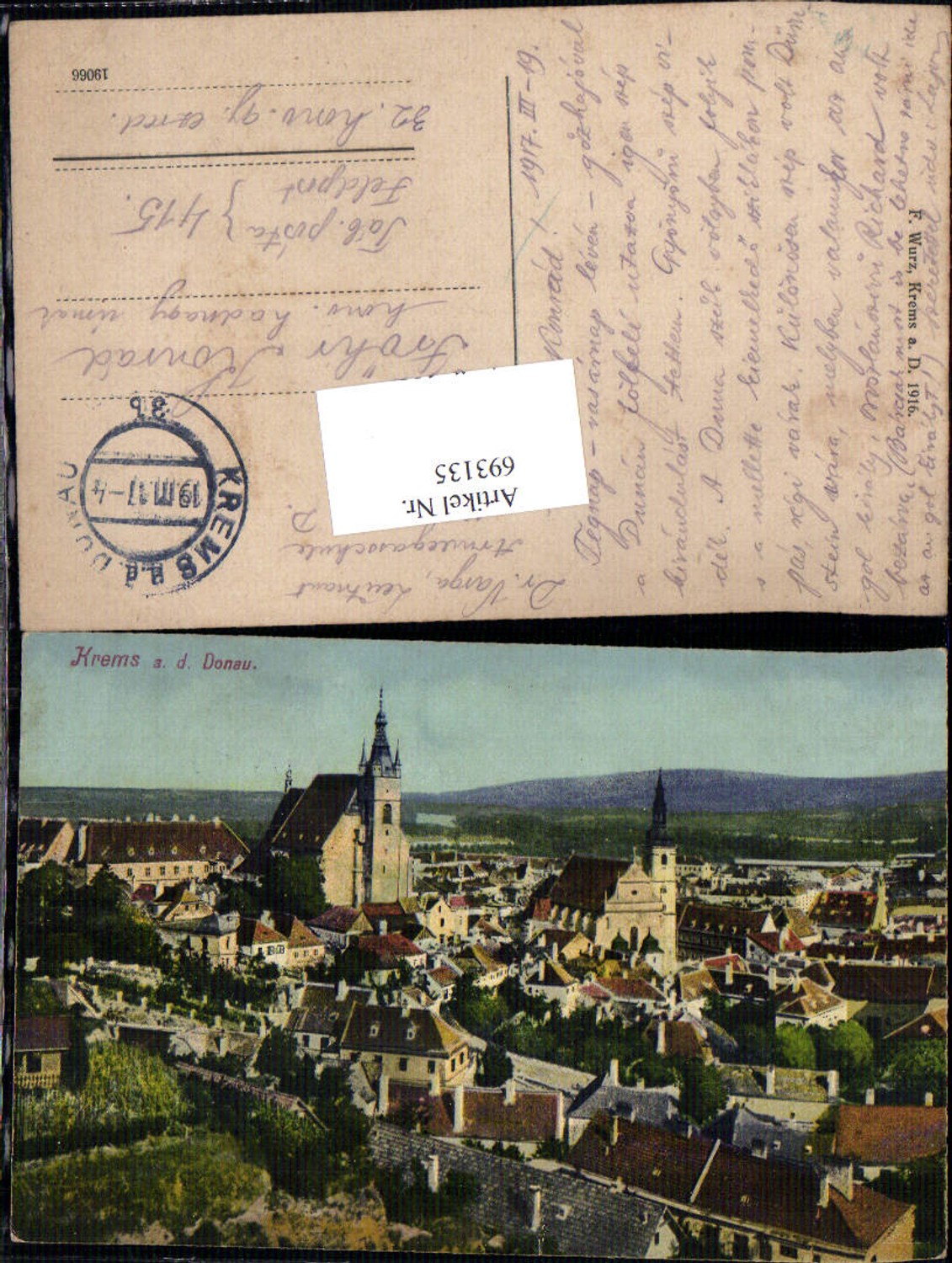 693135 Krems an der Donau pub F. Wurz Feldpost 415