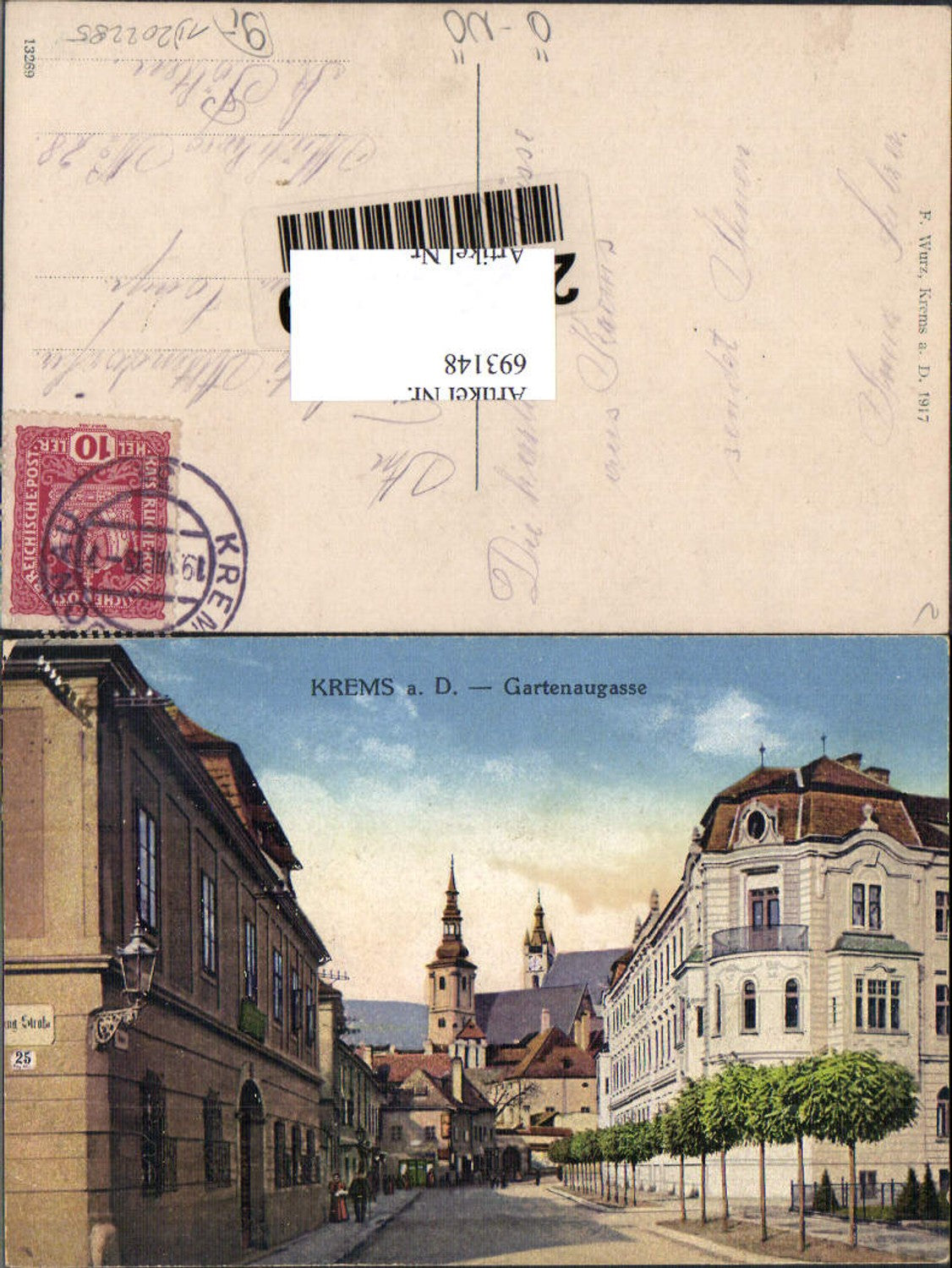 693148 Krems an der Donau Gartenaugasse pub F. Wurz