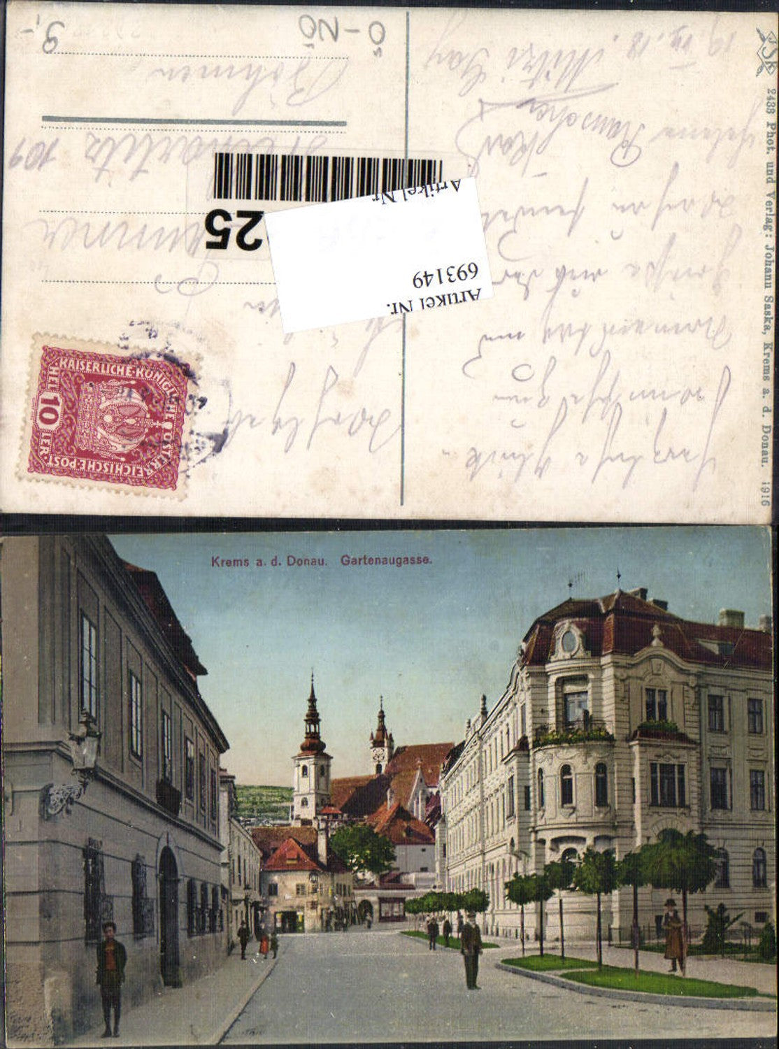 693149 Krems an der Donau Gartenaugasse gel Velhartice Welhartitz Klatovy Klattau