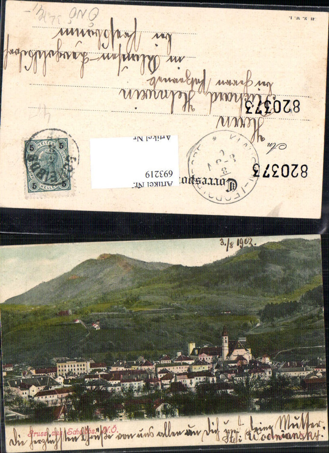 693219 Scheibbs gel Klausen Leopoldsdorf Stempel