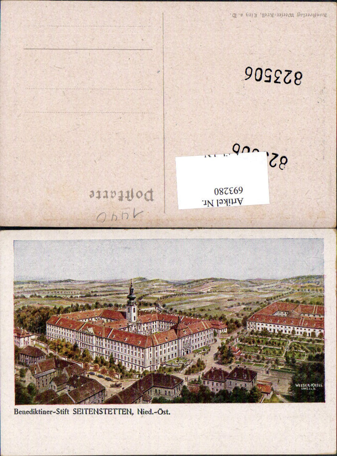 693280 Künstler AK Weeser-Krell Seitenstetten m. Stiftsmeierhof