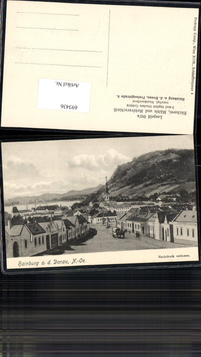 tolle Künstler AK Hainburg an der Donau Leopold Ott`s Bäckerei Mühle pub Josef Prokopp