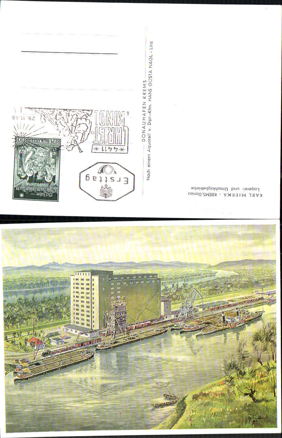 693538 Karl Mierka Krems an der Donau Lagerei Ersttag Christkindl 1968