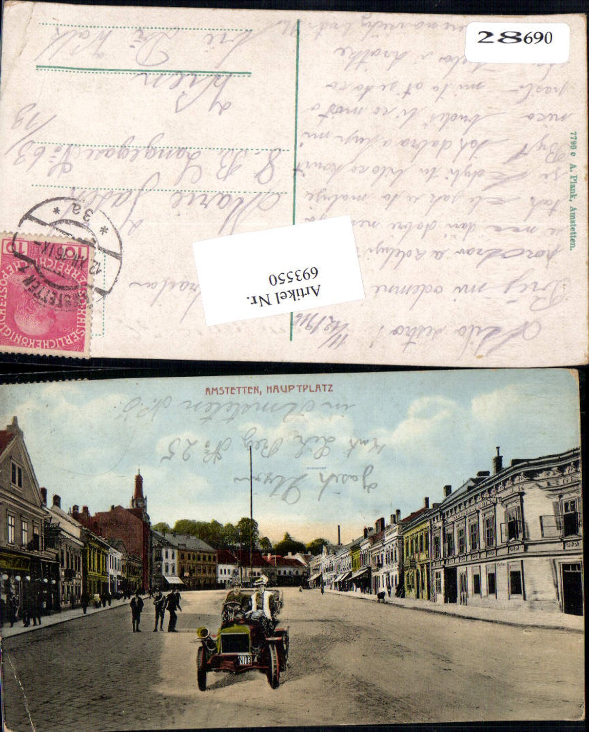 693550 Amstetten Hauptplatz Auto Oldtimer