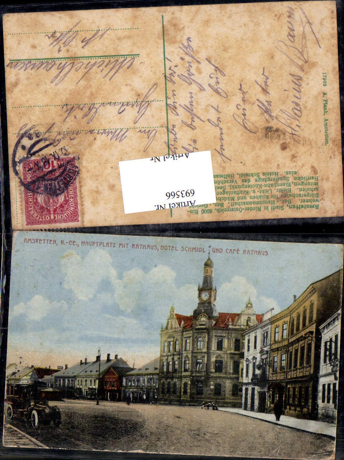 693566 Amstetten Hauptplatz Hotel Schmidl gel Michelhausen