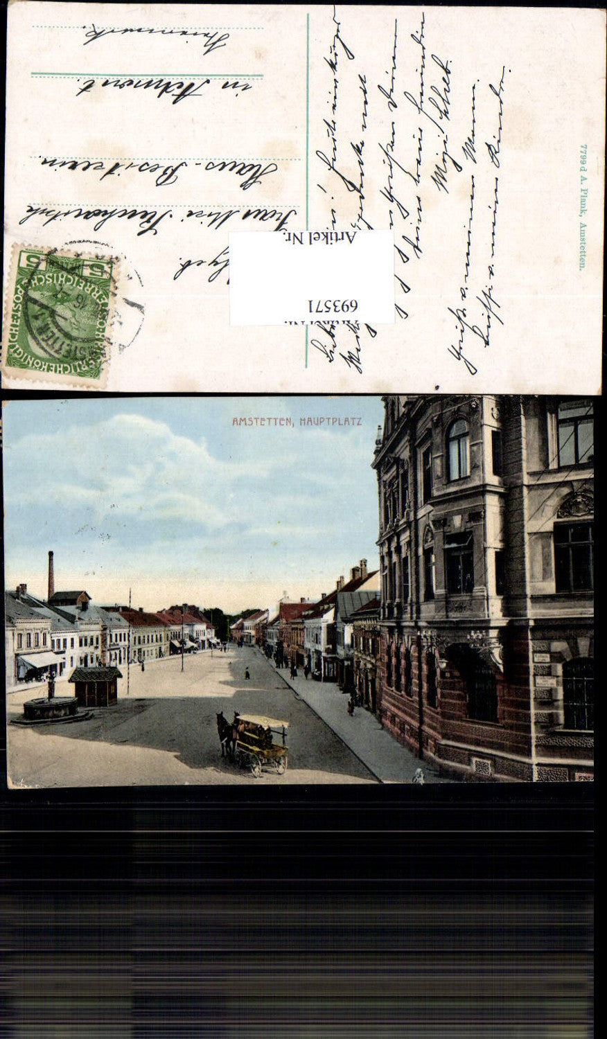 693571 Amstetten Hauptplatz Kutsche gel Admont