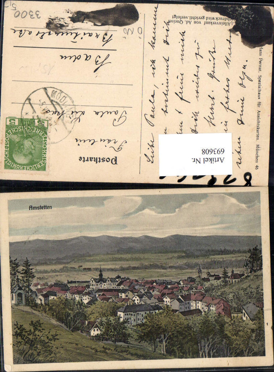 693608 seltene Künstler AK Amstetten pub Hans Pernat München