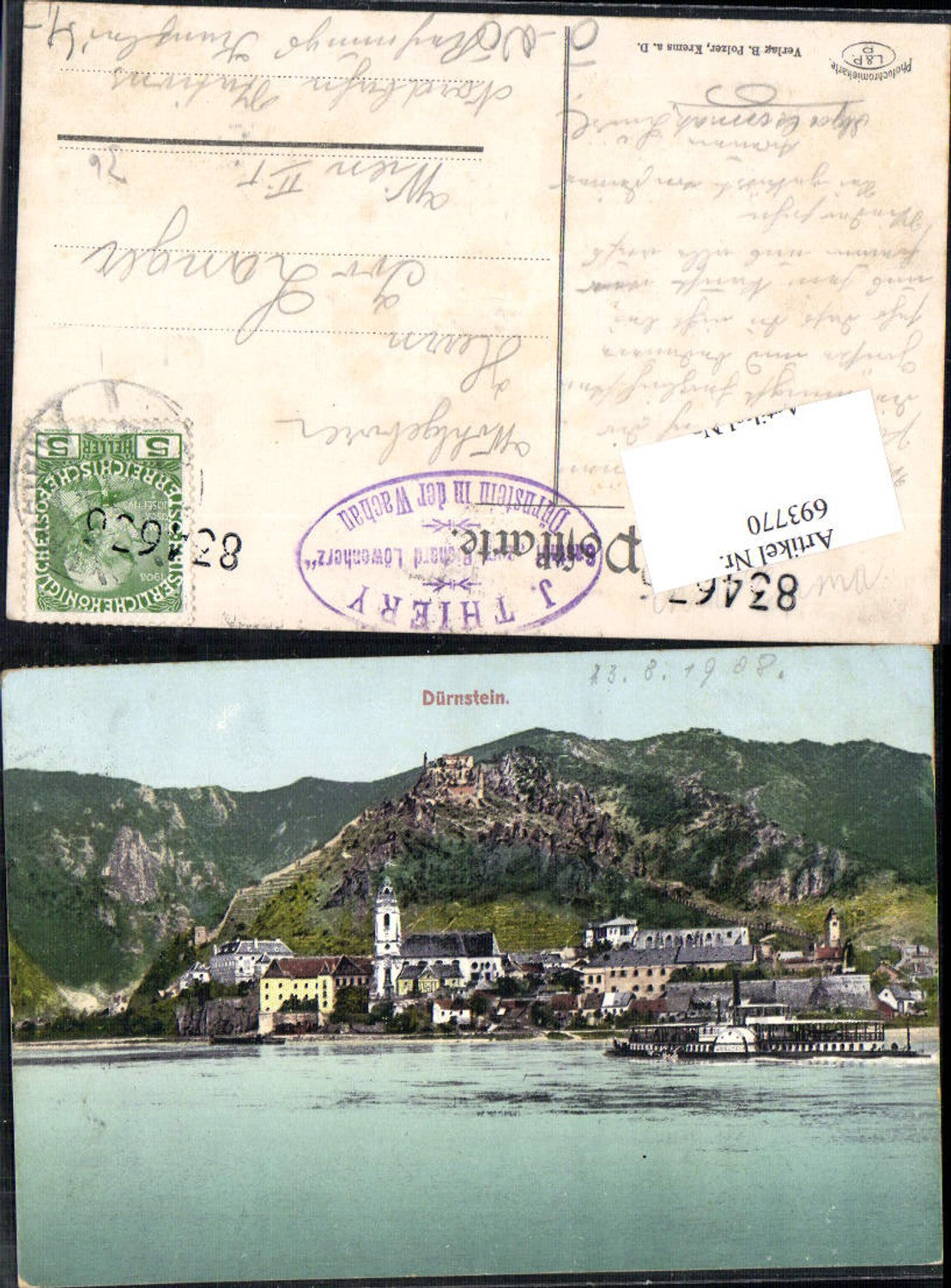 693770 Dürnstein in der Wachau Donau pub B. Polzer