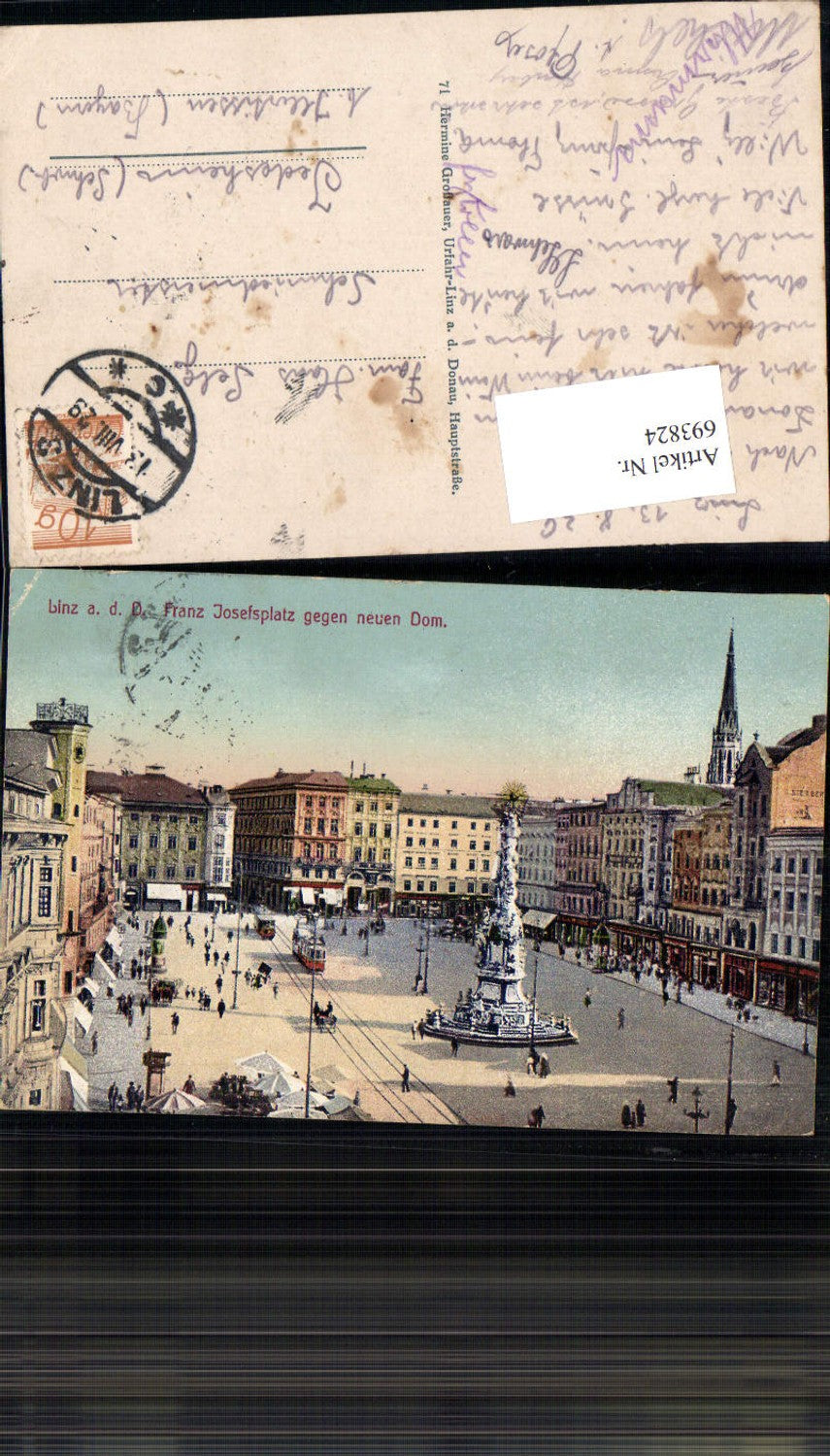 693824 Linz an der Donau Hauiptplatz gel Jedesheim Illertissen Neu-Ulm 1929