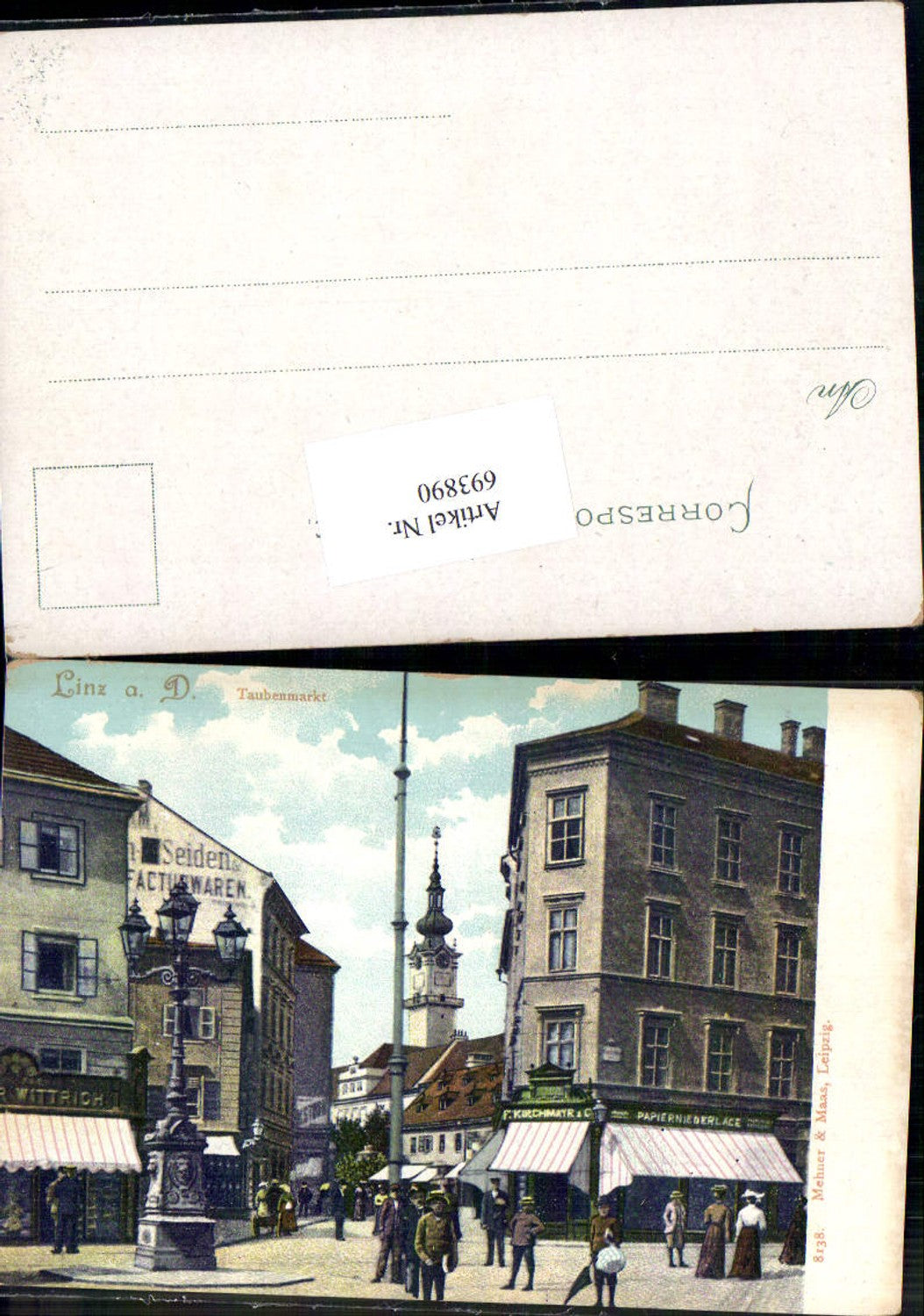 693890 Linz an der Donau Taubenmarkt Papierniederlage F. Kirchmayr