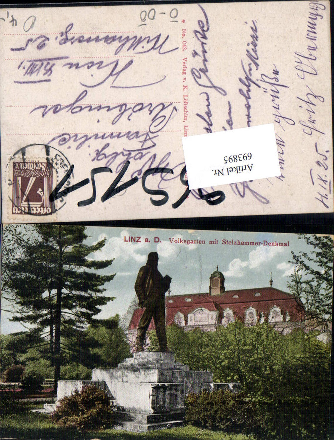 693895 Linz an der Donau Volksgarten Stelzhammer Denkmal