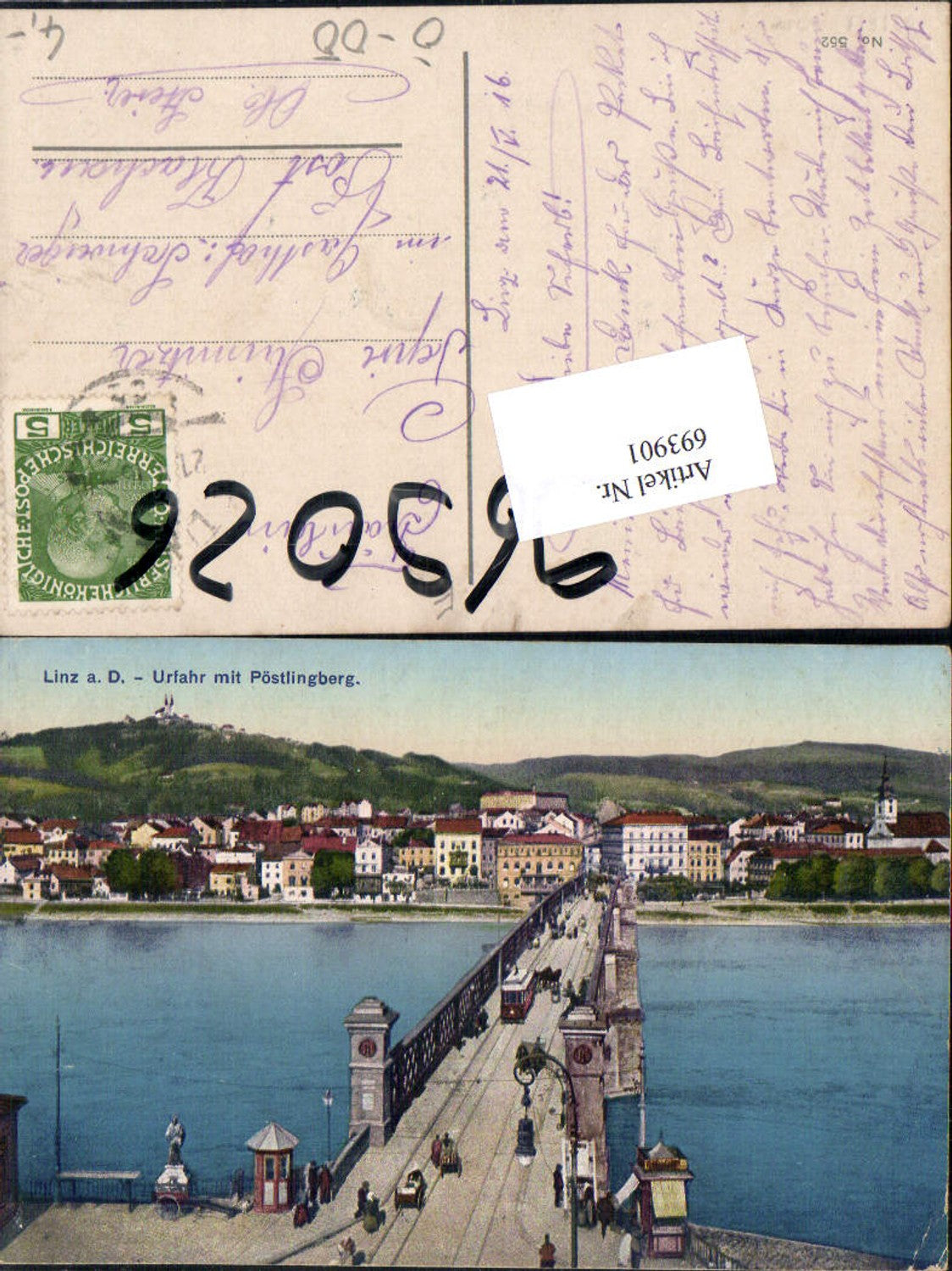 693901 Linz an der Donau Urfahr Brücke gel Klachau