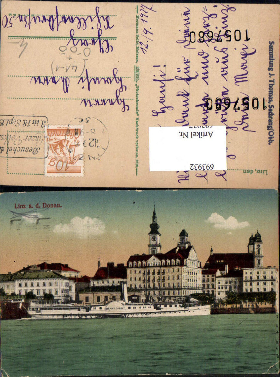 693932 Linz an der Donau Dampfer Franz Josef