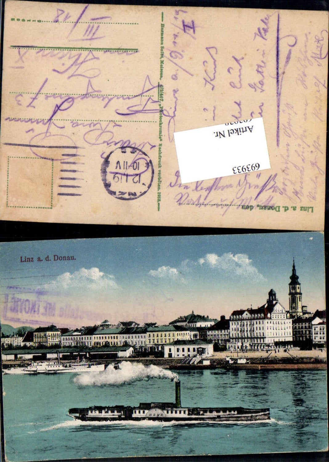 693933 Linz an der Donau Dampfer Hebe pub Hermann Seibt