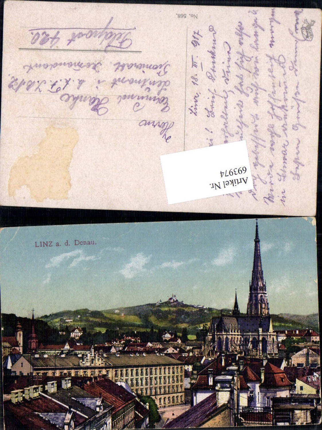 693974 Linz on the Danube, Field Post Office, Commandant 420, Lieutenant Hanke Edmund