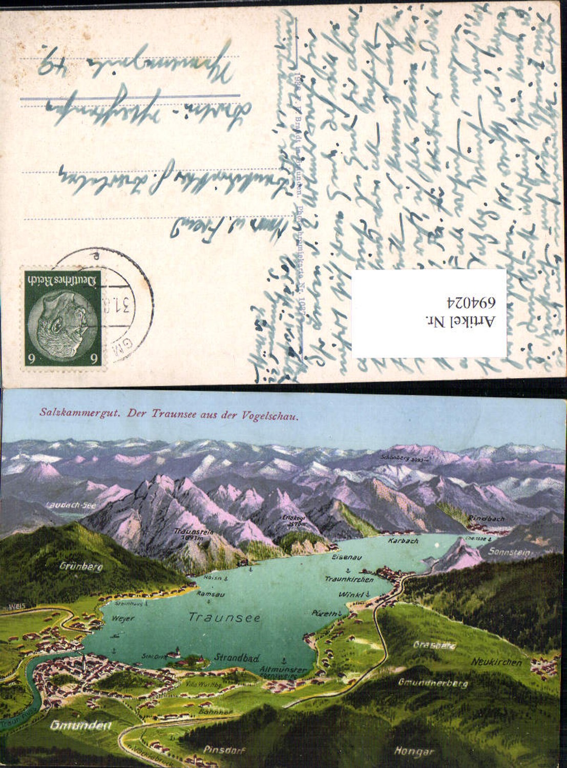 694024 Gmunden am Traunsee Vogelschau neukirchen Pinsdorf Altmünster eisenau Weyer pub Brandt