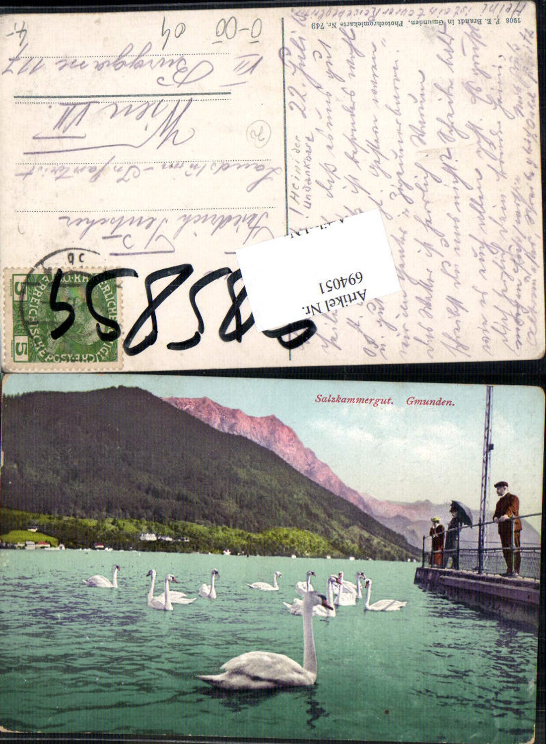 694051 Gmunden am Traunsee Schwäne Schwan pub Brandt 749