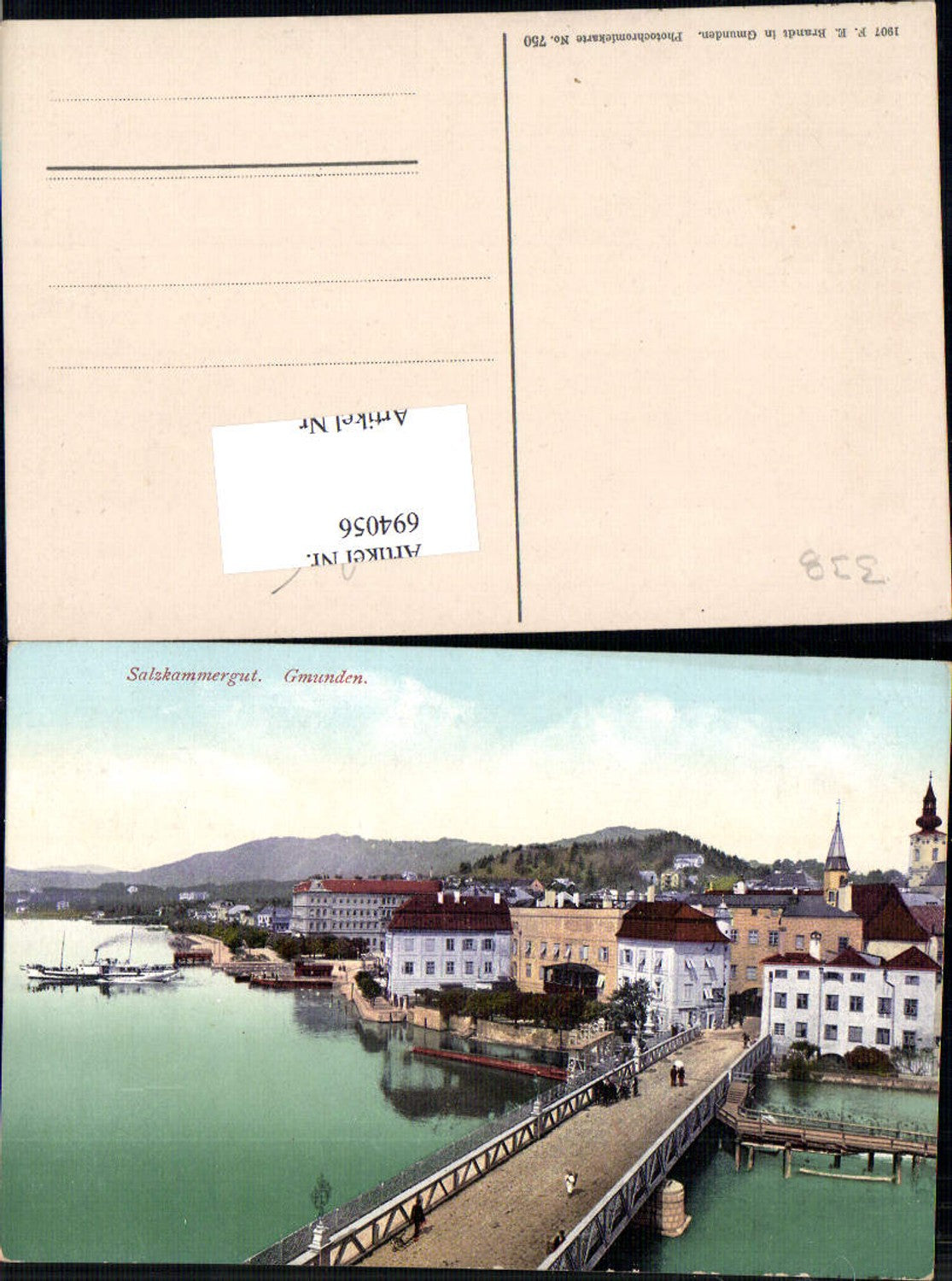 694056 Gmunden am Traunsee Brücke pub Brandt 750